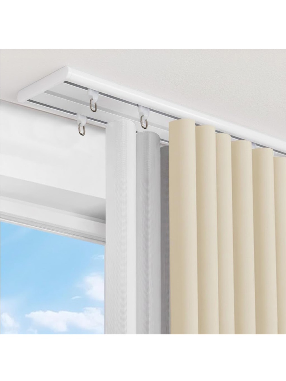 New Open Box 9ft Double Row Ceiling Curtain Track, Silent Heavy Aluminum Duty